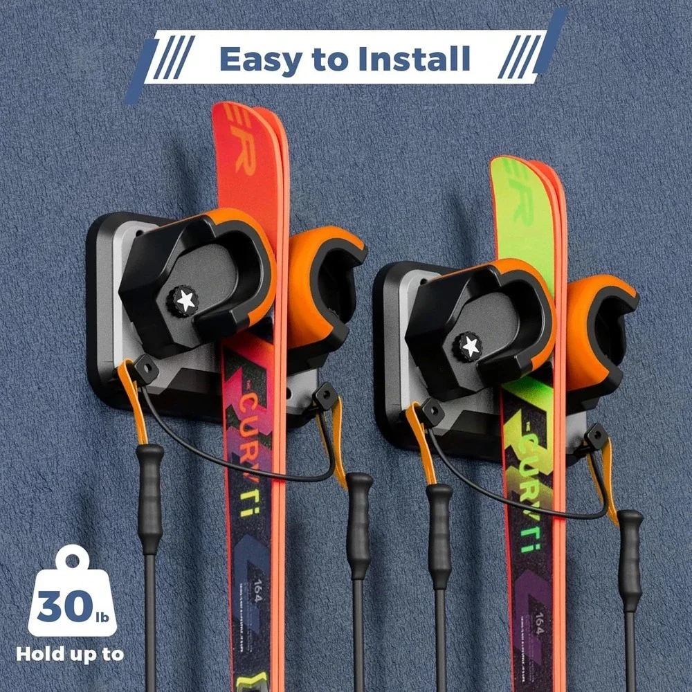 2 Pack Snowboard, Ski, and Skateboard Wall Mount Rack – Multi-Purpose Garage NEW